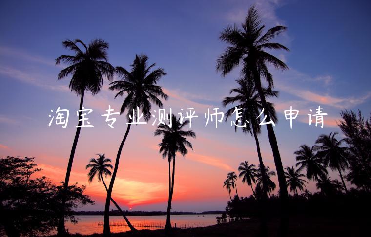 淘寶專(zhuān)業(yè)測(cè)評(píng)師怎么申請(qǐng)